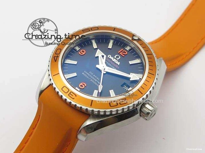 0417 Breathable Planet Ocean SS Bp Maker 45mm Orange Bezel On Orange Rubber Strap A 8221